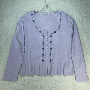 Vintage Tommy Hilfiger Sweater Womens Size Large Lavendar Purple Embroidery